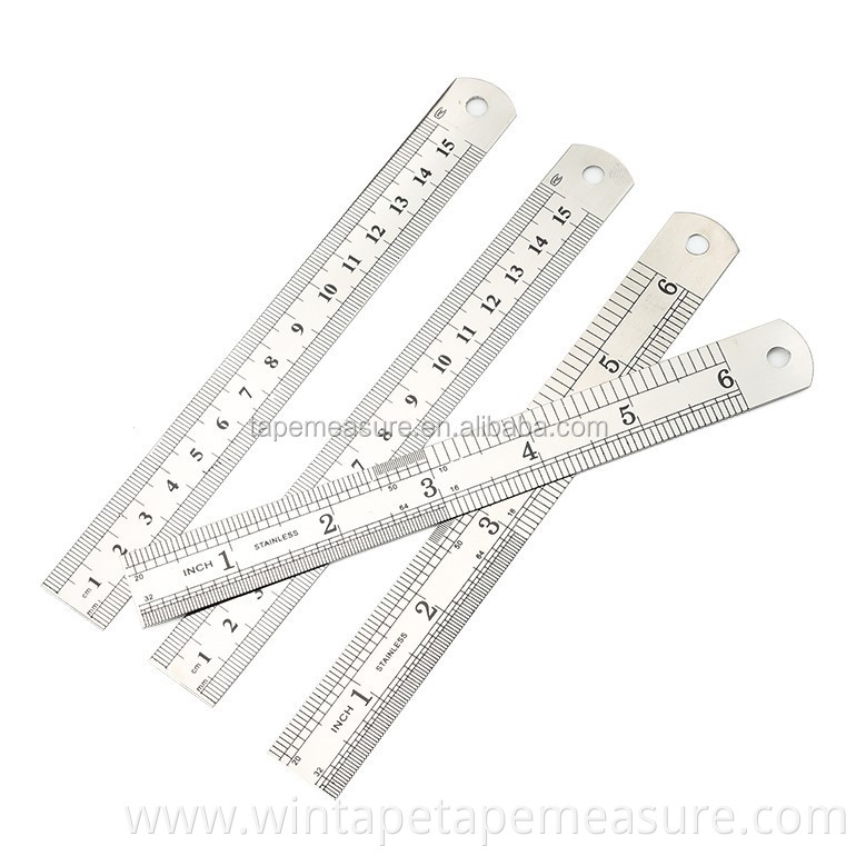 OEM logo Stainless steel straight ruler, metal scale ruler with metric&inch scale, normal printed on one or two sides